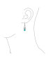 ფოტო #3 პროდუქტის Irish Love Knot Oval Bezel Set Semi Precious Gemstone Stabilized Turquoise Dangle Celtic Knot Earrings For Women Teens .925 Sterling Silver Lever Back