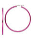 ფოტო #1 პროდუქტის Stainless Steel Polished Pink plated Hoop Earrings