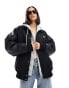 adidas Originals oversized varsity jacket in black