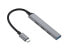 Фото #4 товара Equip 4-Port USB 3.0/2.0 Hub - USB-C - USB 3.2 Gen 1 (3.1 Gen 1) Type-C - USB 2.0 - USB 3.2 Gen 1 (3.1 Gen 1) Type-A - 5000 Mbit/s - Black - Grey - Aluminium - 0.15 m