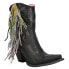 Фото #2 товара Junk Gypsy Spirit Animal Fringe Embroidered Snip Toe Cowboy Womens Black Dress