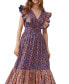 ფოტო #3 პროდუქტის Women's Printed Ruffled Sleeveless Midi Dress