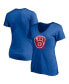 Фото #1 товара Women's Royal Milwaukee Brewers Red, White and Team V-Neck T-shirt