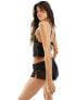 Boux Avenue lace and mesh cami and short set in black