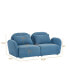 Lazy Sofa Loveseat Teddy Fabric Blue