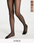 Фото #2 товара Lindex 4-pack 20 denier matt tights in black
