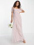 Фото #4 товара Вечернее платье Anaya - "Платье для подружек невесты" в нежном цвете "розовая пыль" с объемными рукавами.