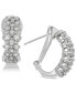 ფოტო #1 პროდუქტის Diamond Cluster Hoop Earrings (1/2 ct. t.w.) in Sterling Silver