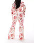 Фото #4 товара ASOS LUXE Curve slim fit tailored trouser with embellished button detail in rose print