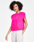 Petite Ruched-Shoulder Cap-Sleeve Knit Top, Created for Macy's
