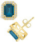 ფოტო #1 პროდუქტის London Topaz (4 ct. t.w.) and Diamond (3/8 ct. t.w.) Halo Stud Earrings in 14K Yellow Gold