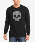 Men's Flower Skull Word Art Long Sleeve T-shirt