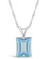 Фото #2 товара Macy's sky Blue Topaz (3 ct. t.w.) Pendant Necklace in Sterling Silver. Also Available in Rose Quartz