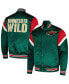 ფოტო #1 პროდუქტის Men's Green Minnesota Wild Midweight Satin Full-Snap Jacket