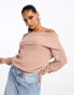 Фото #2 товара JDY bardot jumper in dusty pink