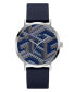 ფოტო #1 პროდუქტის Men's Analog Navy Silicone Watch 44mm