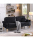 Фото #3 товара Living Room Sofa, 3-Seater Sofa, With Copper Nail On Arms, Three Pillow, Black