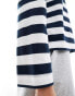 Фото #4 товара Selected Femme boxy long sleeve t-shirt in navy stripe