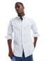 Polo Ralph Lauren icon logo stripe oxford shirt custom fit in white blue