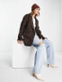 Фото #4 товара ASOS DESIGN smart oversized grandad wool mix blazer jacket in chocolate