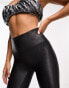 Spanx Petite leather look legging with contoured power waistband in black