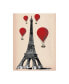 Фото #1 товара Fab Funky Eiffel Tower and Red Hot Air Balloons Canvas Art - 36.5" x 48"
