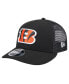 Фото #1 товара Men's Black Cincinnati Bengals Main Trucker Low Profile 9Fifty Snapback Hat