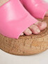 Madden Girl – Zaharra – Sandalen in Pink mit Plateausohle in Kork-Optik