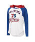 ფოტო #3 პროდუქტის Women's White Philadelphia 76ers MVP Raglan Hoodie Long Sleeve T-shirt