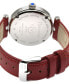 ფოტო #3 პროდუქტის Women's Florence Swiss Quartz Diamond Accents Red Handmade Italian Leather Strap Watch 36mm