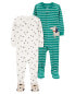 Фото #4 товара Baby 2-Pack 100% Snug Fit Cotton 1-Piece Footie Pajamas 12M