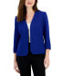 ფოტო #1 პროდუქტის Women's Stretch Crepe Open-Front Roll-Sleeve Jacket