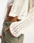 Фото #2 товара ONLY crochet cardigan in white