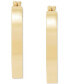 Polished Chunky Flat-Edge Tube Hoop Earrings in 14k Gold, 20mm