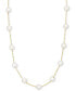 Фото #2 товара EFFY Collection eFFY® Cultured Freshwater Pearl Station 18" Necklace in 14k Gold (5-1/2mm)