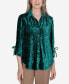 Petite Emerald Isle Crushed Velvet Emerald Shirt