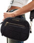 Фото #4 товара River Island Quilted camera cross body bag in black