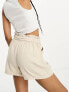 Фото #4 товара JDY Petite tie waist linen shorts in oatmeal