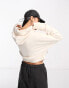 Napapijri Morgex cropped fleece hoodie in off white