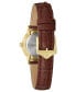 ფოტო #3 პროდუქტის Women's Diamond Accent Brown Leather Strap Watch 27mm