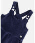 ფოტო #3 პროდუქტის Big Girls Velvet Stretch Cargo Overalls Navy