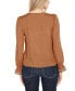 ფოტო #7 პროდუქტის Black Label Women’s Tie-Neck Embroidered-Front Blouse Top