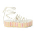 BEACH by Matisse Eli Lace Up Platform Womens Off White Casual Sandals ELI-158