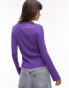 Topshop knitted fine gauge collar cardigan in purple