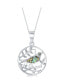 Sterling Silver Abalone Bird On a Branch Pendant Necklace