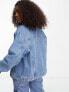 COLLUSION Unisex oversized denim jacket in medium blue Синий, XS - фото #4