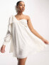 Фото #1 товара Forever New drape bow shoulder mini dress in ivory