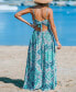 Women's Teal & Pink Paisley Keyhole Twist Maxi Beach Dress