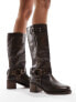 Фото #3 товара Bronx New Camperos biker boots in brown leather