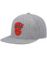 Фото #1 товара Men's Heathered Gray New York Knicks Hardwood Classics Team 2.0 Snapback Hat